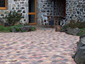 Terrasse en pavé d'une maison 