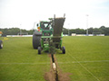 Tonte sur le terrain de football